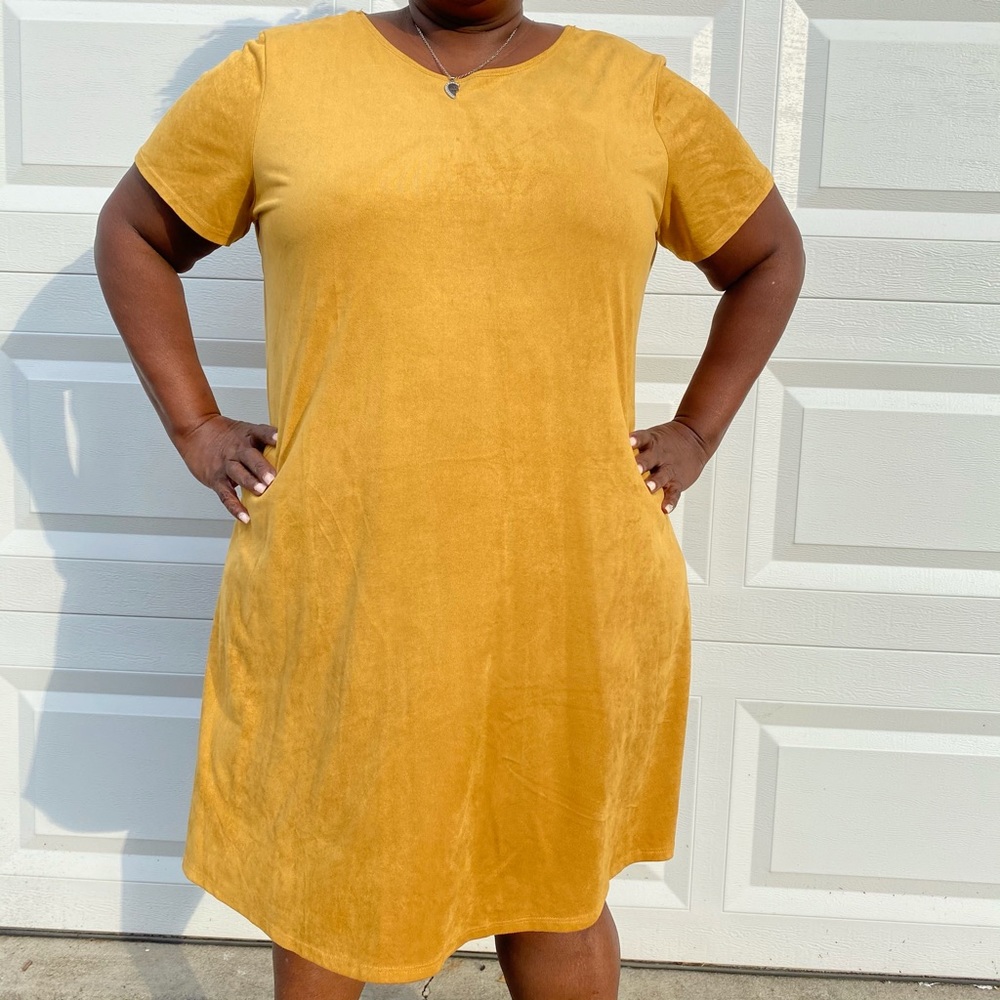 Tan Short Sleeve dress - Picture 1 of 7